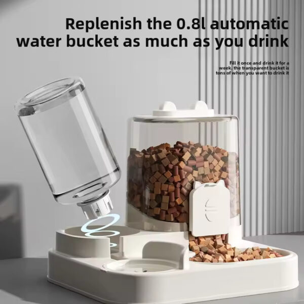 Automatic Dog Cat Feeder and Water Dispenser Gravity Food Feeder and Waterer Set with Pet Food Bowl Universal Pet Products - Image 4