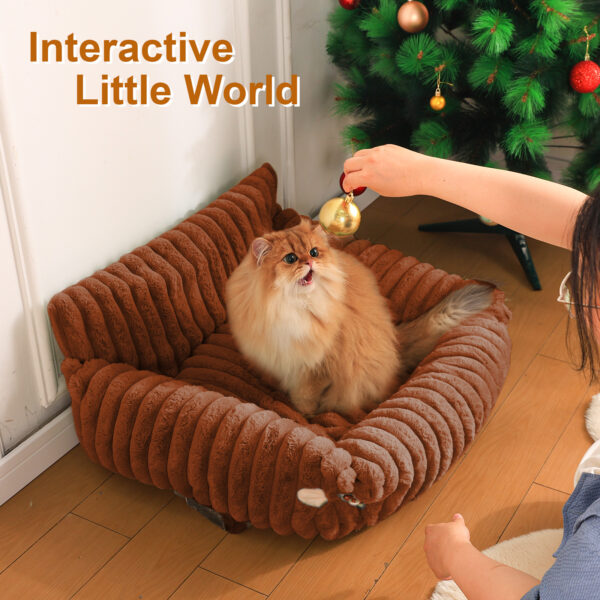 Cute high-end cat sofa bed, furry cat sofa lounge chair, detachable and washable, suitable for dogs and cats - Image 5