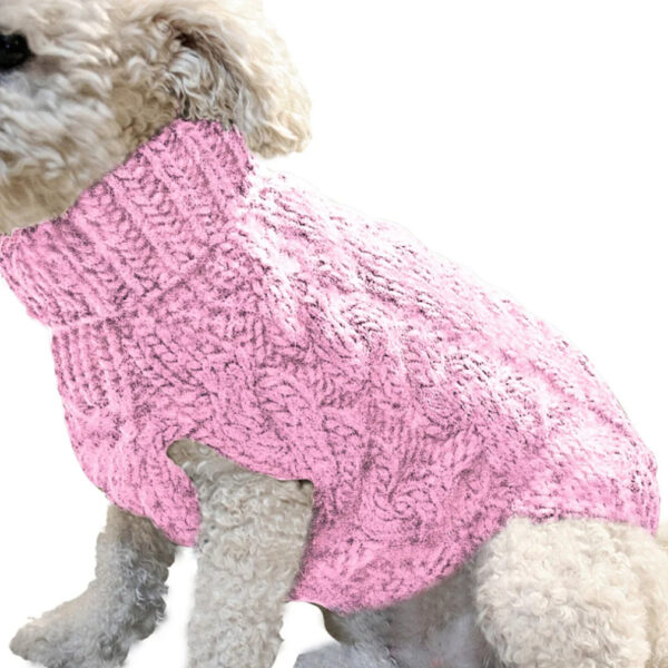 New Pet Small Pet Dog Clothes Sweater Fashion Autumn Winter Solid Fried Dough Twists Knitting Warm Comfort Clothing Wholesale - Image 4