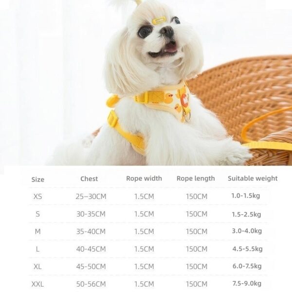 Cartoon Duck Dog Harness and Leash Set Adjustable Puppy Collar Strap Pet Cat Harness Vest for French Bulldog Walking Accessories - Image 6