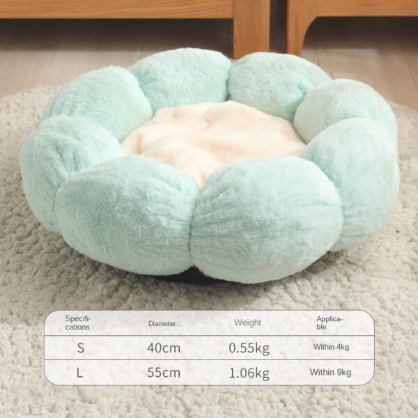Pet Flower Nest Cat Neck Guard Plush Nest Cat Mat Universal Round Doghouse Cat Bed Cat Bed for All Seasons - Image 5