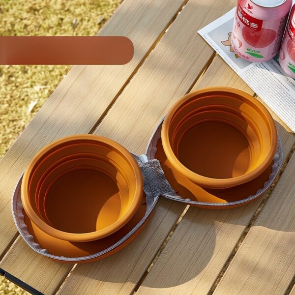 2 in 1 Foldable Silicone Dog Bowl Portable Travel Pet Feeding Double Bowl Easy to Clean for Outdoor Training pet feed supplies - Image 11