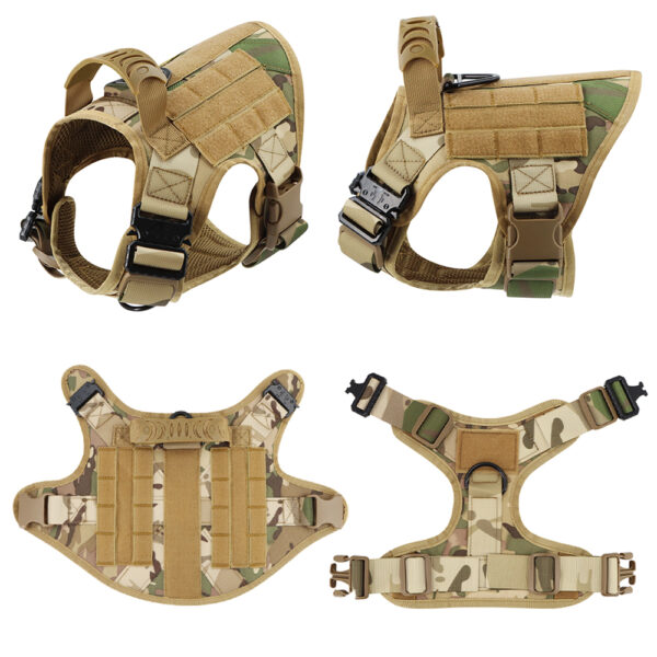 Dog Harness Leash Collar Patches Set for Medium Large Dogs Military Pet Vest Adjustable Tactical Dog Harnesses Training Walking - Image 3