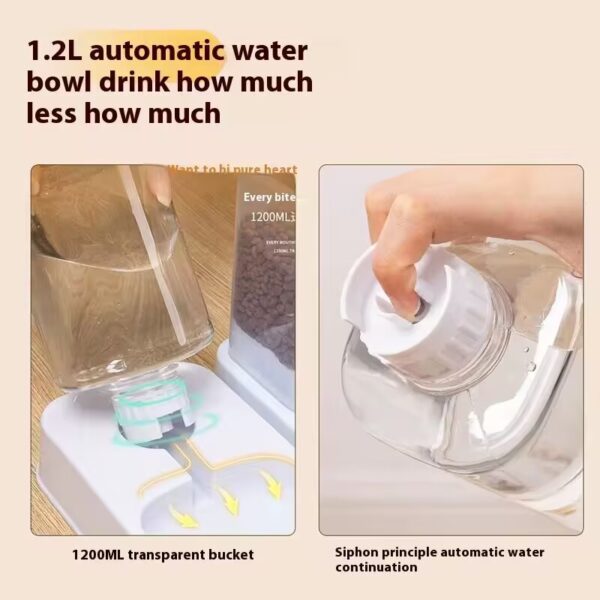 Automatic Cat Feeder Gravity Food and Water Dispenser Bowl Set for Small Medium Dogs Animals Pet Feeder Dispenser Storage Food - Image 3