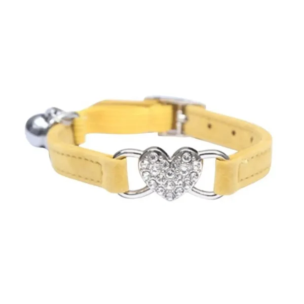 Safety Heart Bell Cat Collar Elastic Adjustable Adjustable Colored Diamonds Cat Collar With Bell Soft Dog Necklace Photo Props - Image 7