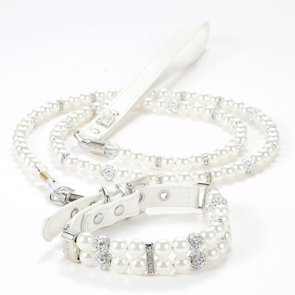 Pet Leash Collar Jewelry Pearl Cat Necklace Small and Medium-sized Dog Harnesses Supplies Wholesale - Image 5