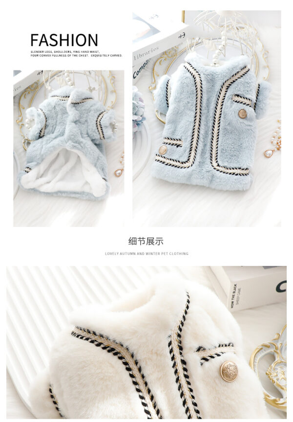 luxury Dog Clothes Autumn Winter Thick Cat Princess Cotton Sweater Coat Cat Pomeranian Schnauzer Puppy Costume Yorkshire Pugs - Image 8