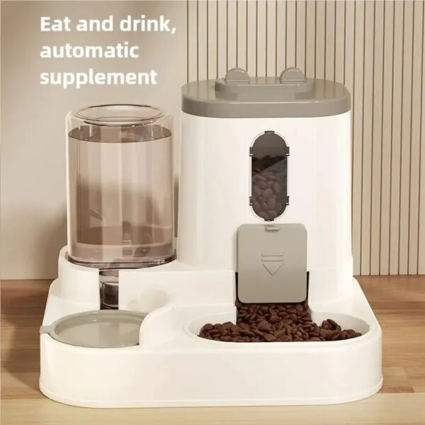 Automatic Dog Cat Feeder and Water Dispenser Gravity Food Feeder and Waterer Set with Pet Food Bowl Universal Pet Products - Image 3