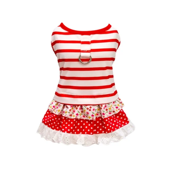 Summer Cute Dot Cat Dress Pet Costumes Chihuahua ClothesLace Puppy Princess Dress  Striped Pet Dog Dresses Dog Clothes - Image 6