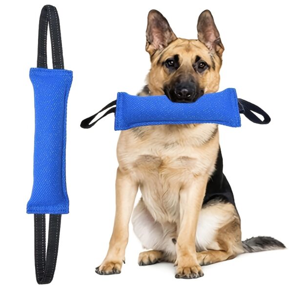 Dog Bite Tug of War Toy, a durable rally toy with 2 soft and sturdy handles,  perfect for tug of war, and puppy training - Image 3