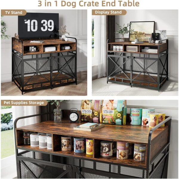 Masterpiece Dog Furniture - Wooden Kennel With Drawers, Heavy Duty, Decorative Indoor Dog Crate 43.3" L X 27.6" W X 35.7" H (Ru - Image 3