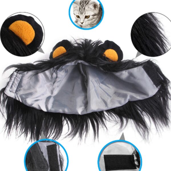 Cat Costume Cute Lion Mane Cat Wig Hat Cosplay Clothes Cap Dress Up Puppy Kitten Halloween Christmas Party Decoration Supplies - Image 3