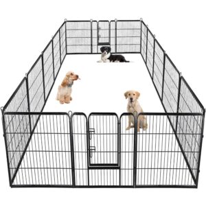 Dog Playpen Indoor 40 inch 16 Panels Metal Dog Pen Pet Dog Fence Outdoor Exercise Pen with Doors,Pet Puppy Playpen for RV Campi