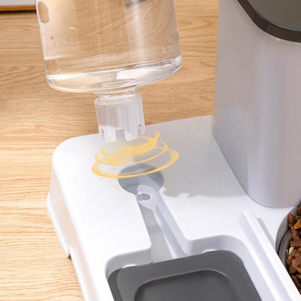 Automatic Cat Feeder Water Dispenser Set 2 In 1 Tilted Automatic Pet Food And Water Feeder Food Feeder And Waterer - Image 2