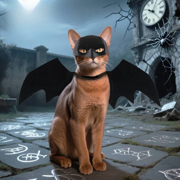 Halloween Pet Black Bat Costume Set with Mask Wing for Cats Dogs Creative Cosplay Cat Dog Halloween Party Pet Supplies - Image 3