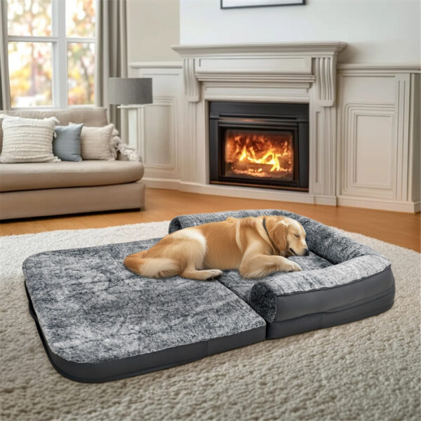 180cm Long Human-Size Giant Dog Bed Foldable Calming Pet Dog Bed Plush Cover Orthopedic - Image 3