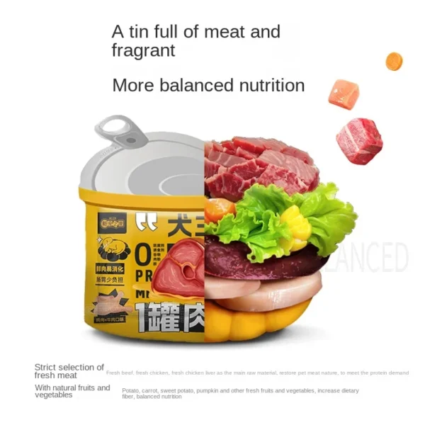 Pet Dog Canned Dog Wet Food Dog Snacks Dog Food Supplement Nutrition Fattening Brightening Hydration Beef Sealed Meat Snack Bag - Image 3