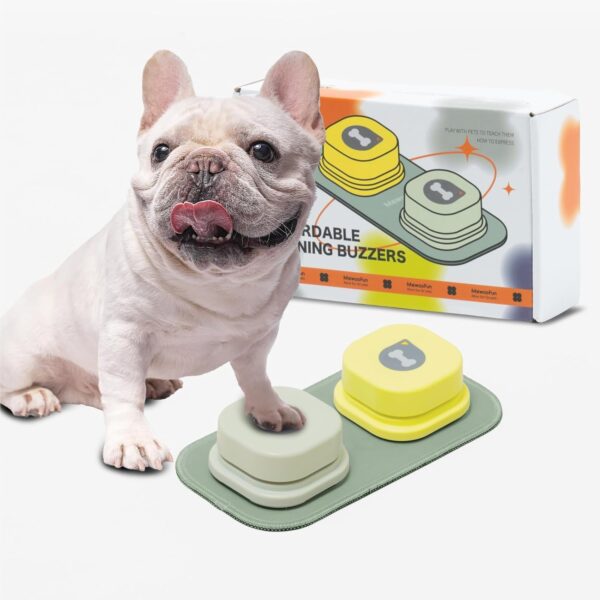 Mewoofun Dog Buttons with Rubber Mat Recordable Dog Talking Buttons Set Communication Starter Pack Dog Training Speaking Buttons - Image 7