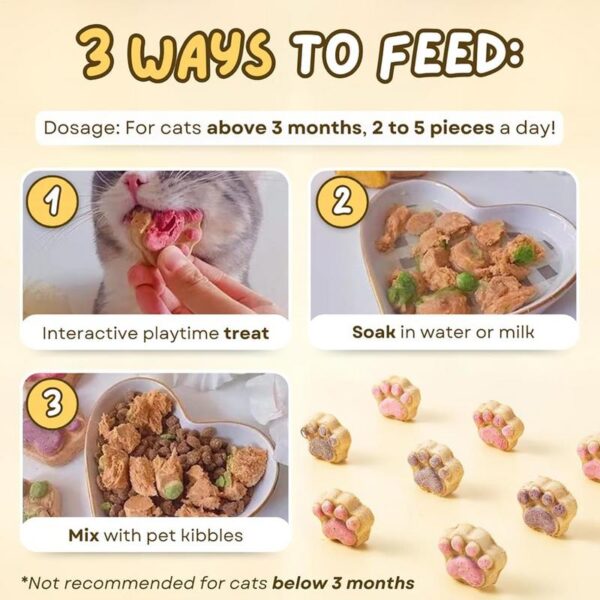 Paw Shape Cat Snack Natural Freeze-dried Cat Paw Footprint Shaped Biscuits Cat Treats Oral Cleaning For Cats Pets - Image 5