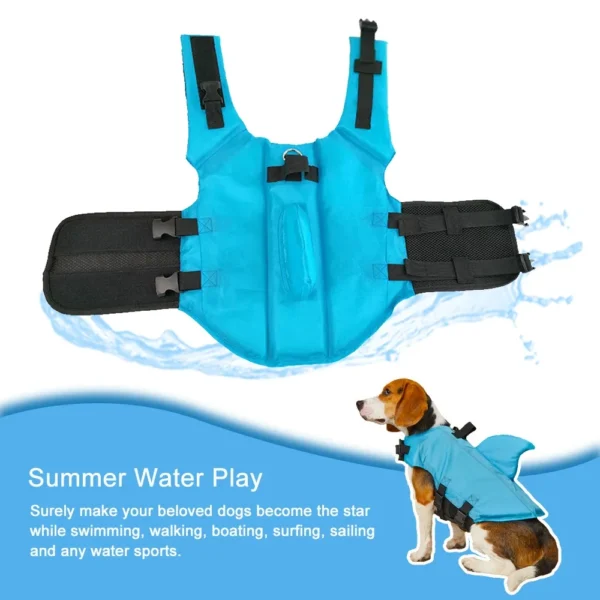 Shark Fin Dog Life Jacket Enhanced Buoyancy Small Dogs Swimming Clothes Safety Vest with Handle for Dogs Surfing - Image 5