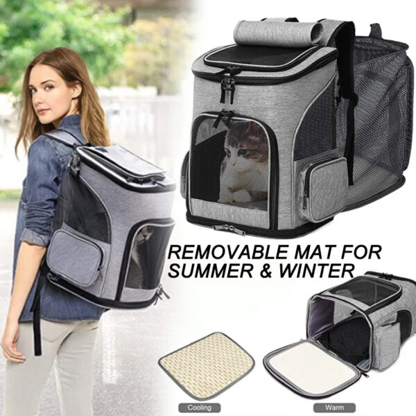 Breathable Pet Cat Carrier Backpack Foldable Pet Carrier Transport Travel Bag Expandable Large Capacity Creative for Cats Dogs