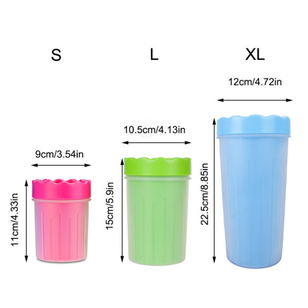 1Pc Pet Plastic Foot Wash Cup S L XL Large size silicone brush Dog cat clean foot mud removable cleaning Foot - Image 4