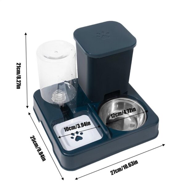 Automatic Cat Feeder Water Dispenser Set 2 In 1 Tilted Automatic Pet Food And Water Feeder Food Feeder And Waterer - Image 8