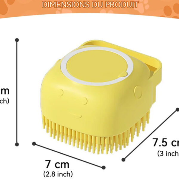 Dog Bathing Brush Pet Massage Brush Shampoo Dispenser Soft Silicone Brush Rubber Bristle for Dogs and Cats Shower Grooming Tool - Image 5