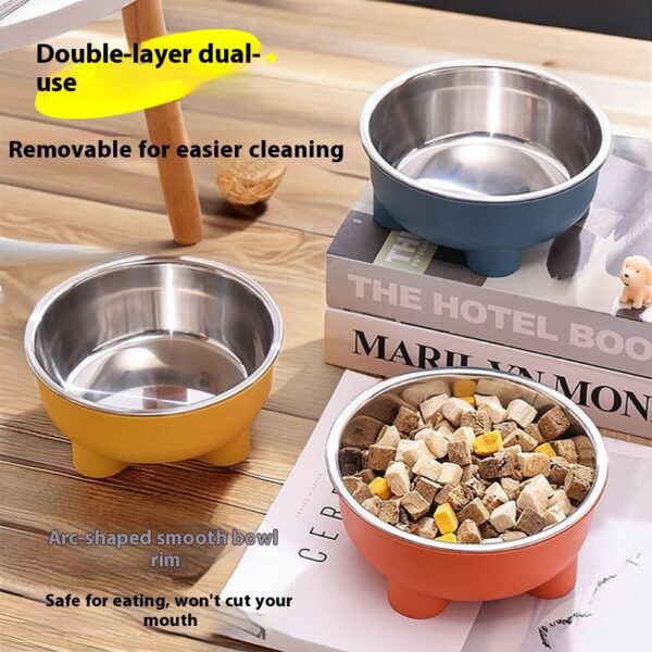 Eco-Friendly Stainless Steel Pet Bowl - Detachable Design, Smooth Rim & Cross Base for Stability, Easy Clean Cat Dog Dish - Image 2