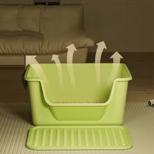 Cat Litter Box Large Capacity Semi-closed Anti-Splash Cats Toilet Bedpan Plastic Big Mac Oversized Cat Tray Bedpan Pet Supplies - Image 4