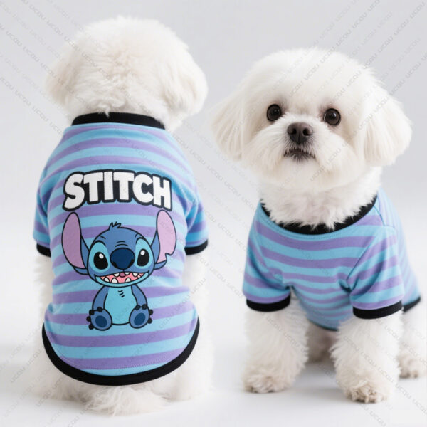 Pet Dog Clothing Set Vests and T-Shirts Breathable and Cool Summer Apparel Brand Stitch IP Licensed Patterns Dog King - Image 4