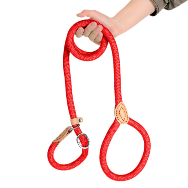 Dog training collar anti riot nylon hand P rope extended thickened unbreakable hand training dog round rope large dog P chain - Image 7
