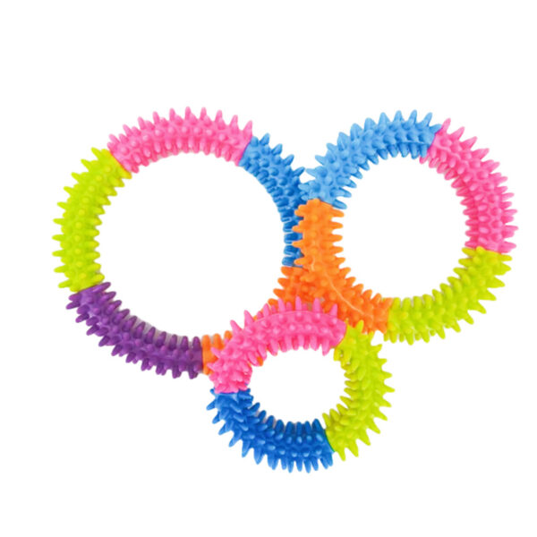 Cute Dog Toys Training Flying Discs Pet Ring Spiky Circle Ring Dog Bite-Chew Molar Cleaning Tooth Pet Supply Toy Dog Accessories - Image 2