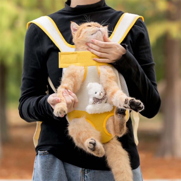 Portable Dog Carrier Backpack Hands-Free Pet Travel Bag with Adjustable Straps Breathable Front and Back Cat Carrier for - Image 2