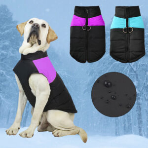 Waterproof Pet Dog Coat Vest For Small Large Dogs Winter Warm Puppy Clothes with D-ring Kitten Costume Golden Retriever Jacket