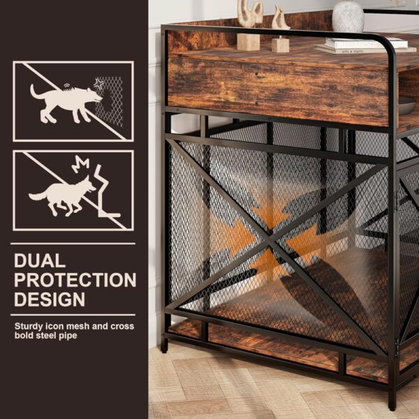 Masterpiece Dog Furniture - Wooden Kennel With Drawers, Heavy Duty, Decorative Indoor Dog Crate 43.3" L X 27.6" W X 35.7" H (Ru - Image 5