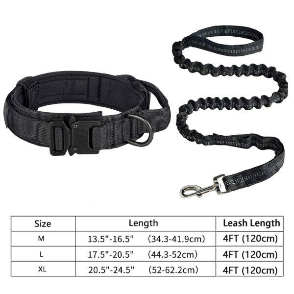 Heavy-Duty Military Tactical Dog Collar & Leash Set: Adjustable & Durable For All sized dog - Image 2