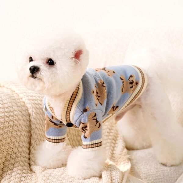 Luxury Dog Clothes Chihuahua Pet Striped Cardigan Sweater Bichon Frise Puppy Kitten Dog Warm Coat Cat Dog Accessories Pet Outfit - Image 4