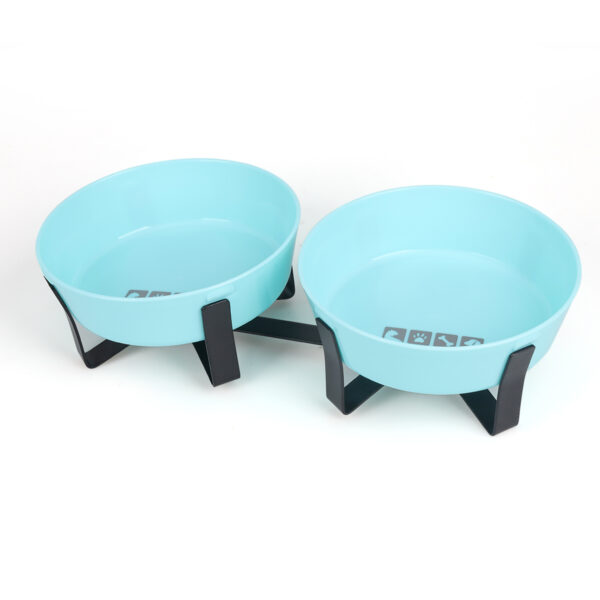Large-capacity feeding bowl and drinking bowl for pets, integrated dual bowl, folding high-legged stand, easy to carry, protects - Image 9