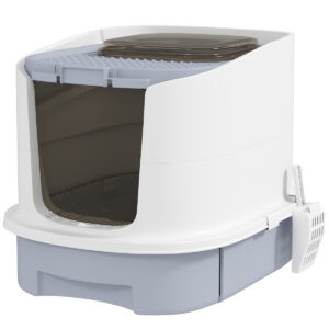 Enclosed Cat Litter Box: Suitable for Cats Under 10 Lbs, Privacy Protection + Dual Odor-Eliminating Bags to Reduce Smells
