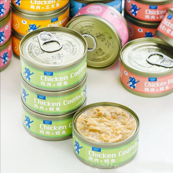 200g Canned cat white meat snack can cat snacks cat staple food young cat fat tuna cod salmon chicken cat wet food pet supplies - Image 5