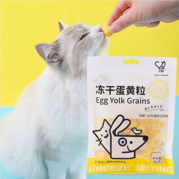 New 40g Freeze Dried Egg Yolk Granules Beautify Smoothing Freeze-dried Hair Cat To Pet Pets Healthy Food Snacks Cat Safe - Image 5