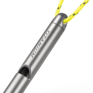 TISUR Titanium Emergency Whistle, Survival Safety Whistles for Coaches,Dog Training,Hiking, Life Saving-Loud up to 120db