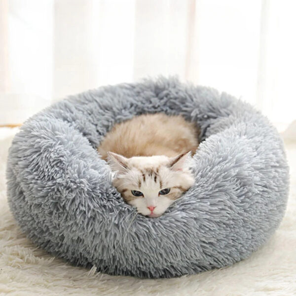 Home Plush Pet Nest Winter Cat Nest Dog Nest Warm Detachable and Washable Round Cat Nest Pet Bed Seasonal Universal Decoration - Image 3