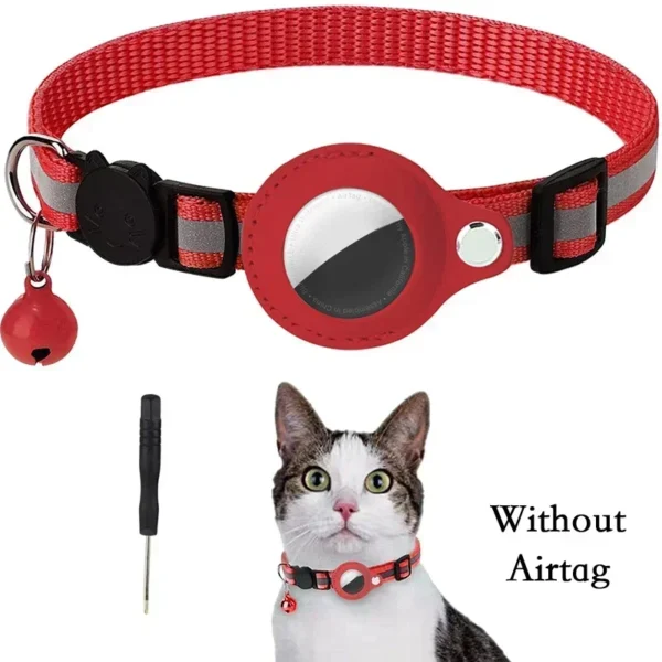 Anti-Lost Cat Collar for Airtag GPS Tracker Protective Case With Bell Reflective Cats Necklace Kitten Accesories Pet Products - Image 11