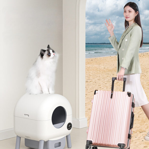 Intelligent Self-Cleaning Cat Litter Box - Automatic Cat Litter Box Self-Cleaning, Equipped With 1 Roll Of Garbage Bag And Brush - Image 2