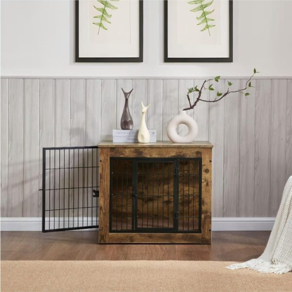 Dog Crate Furniture with Cushion, Wooden Dog Kennel Furniture, Dog Crates for Small/Medium Dogs - Image 2