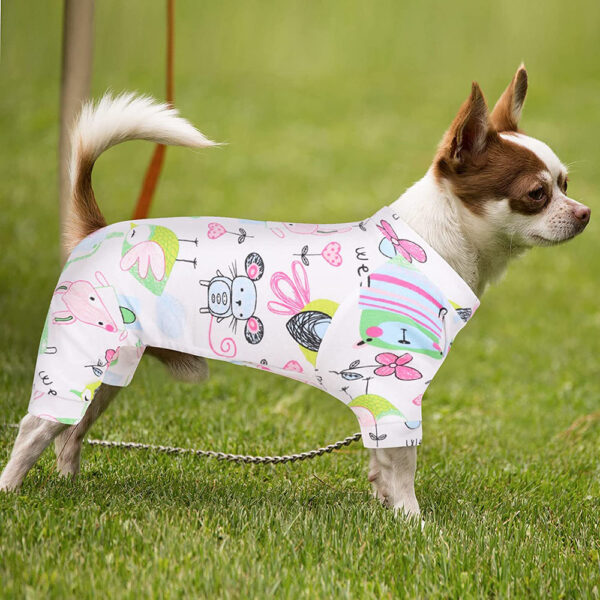 100% Cotton Sweet Donut Dog Pajamas Cat Clothes Pet Onesies Dogs PJS Doggie Jammies Puppy Small Dog Four-Legged Jumpsuit Rompers - Image 6