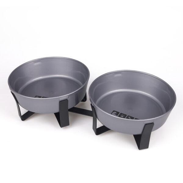 Large-capacity feeding bowl and drinking bowl for pets, integrated dual bowl, folding high-legged stand, easy to carry, protects - Image 11