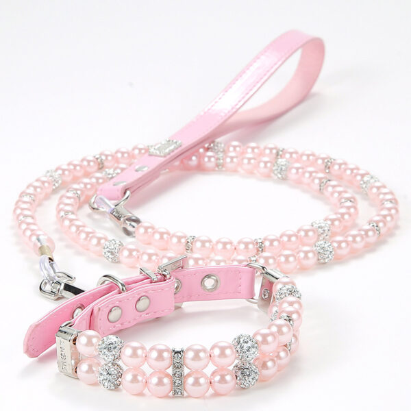 Pet Leash Collar Jewelry Pearl Cat Necklace Small and Medium-sized Dog Harnesses Supplies Wholesale - Image 12